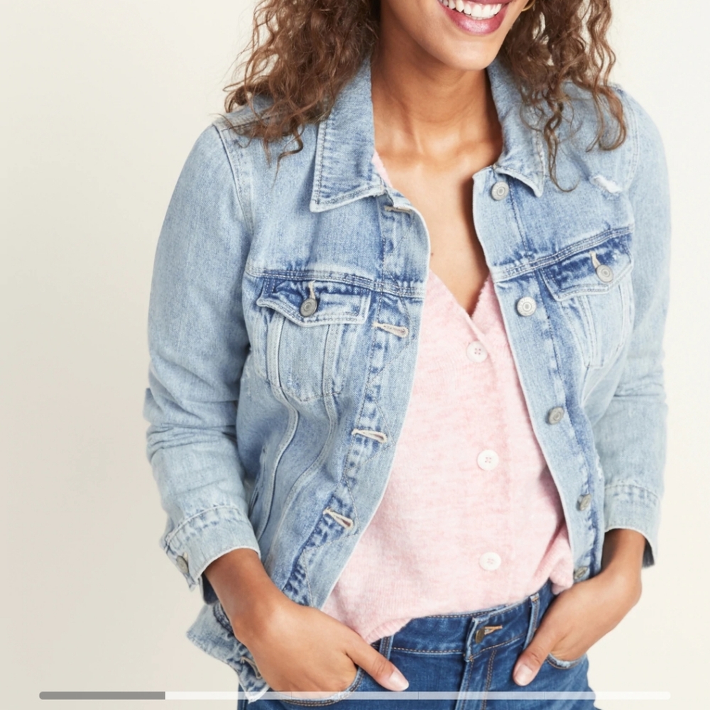 Old Navy distressed jean jacket
